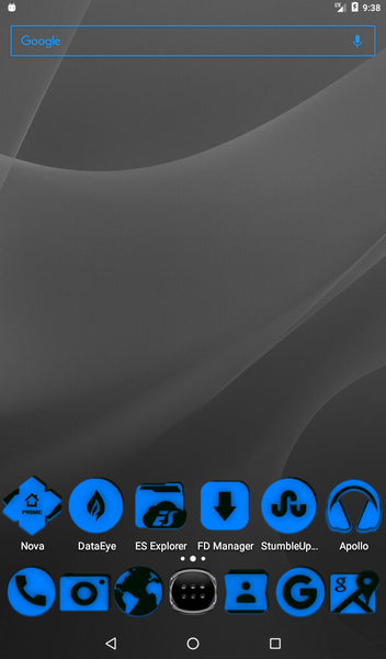 Blue and Black Icon Pack - Image screenshot of android app