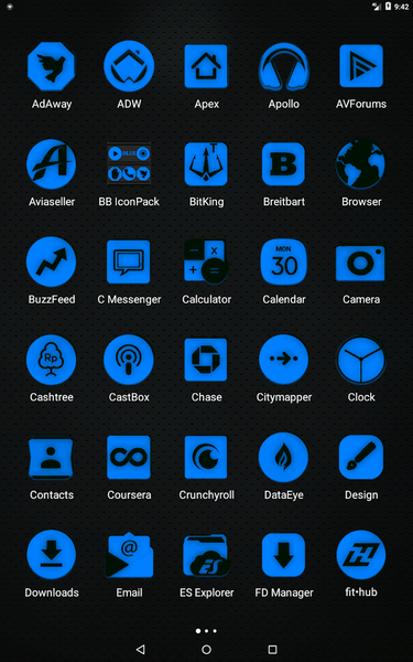 Blue and Black Icon Pack - Image screenshot of android app