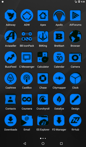 Blue and Black Icon Pack - Image screenshot of android app