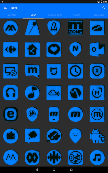 Blue and Black Icon Pack - Image screenshot of android app