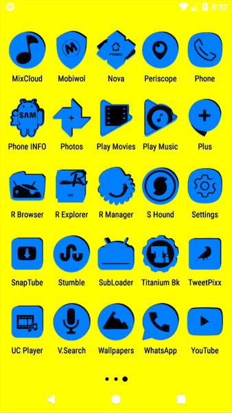 Blue and Black Icon Pack - Image screenshot of android app