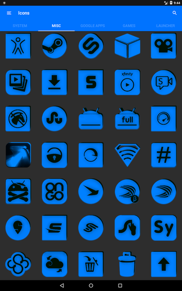 Blue and Black Icon Pack - Image screenshot of android app