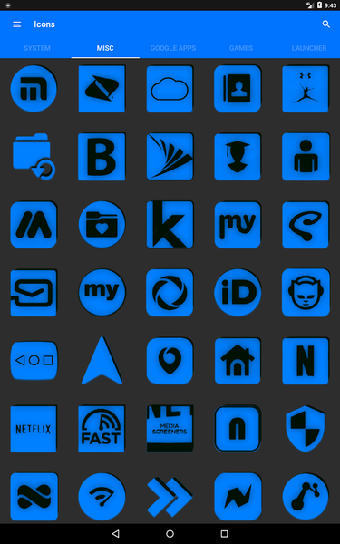 Blue and Black Icon Pack - Image screenshot of android app
