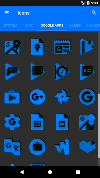 Blue and Black Icon Pack - Image screenshot of android app