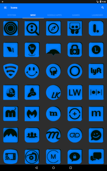 Blue and Black Icon Pack - Image screenshot of android app