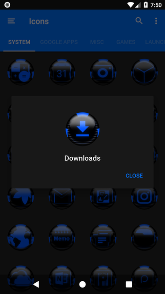 Blue Icon Pack Style 6 - Image screenshot of android app