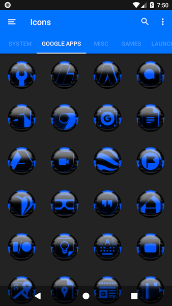 Blue Icon Pack Style 6 - Image screenshot of android app