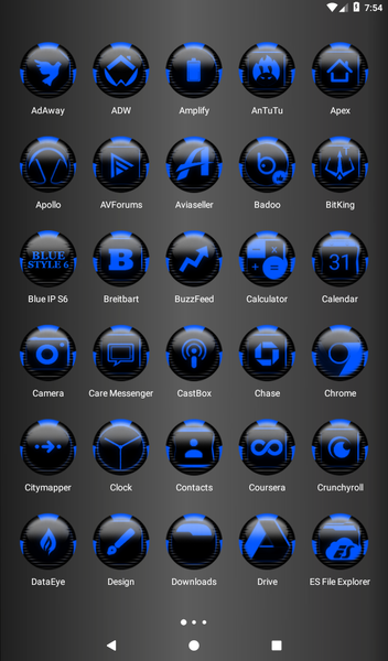Blue Icon Pack Style 6 - Image screenshot of android app