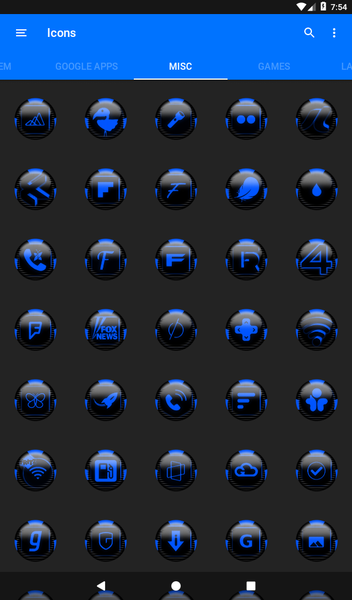 Blue Icon Pack Style 6 - Image screenshot of android app