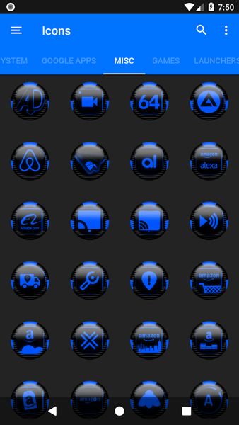 Blue Icon Pack Style 6 - Image screenshot of android app