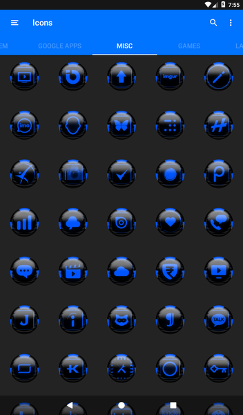 Blue Icon Pack Style 6 - Image screenshot of android app