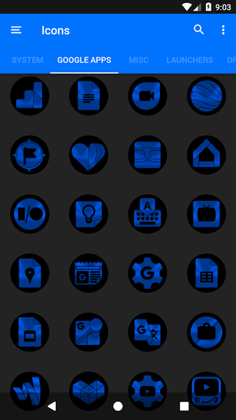 Oreo Blue Icon Pack - Image screenshot of android app