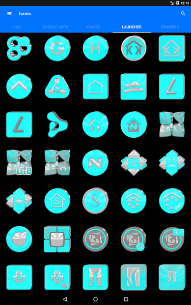 Bright Cyan Icon Pack - Image screenshot of android app