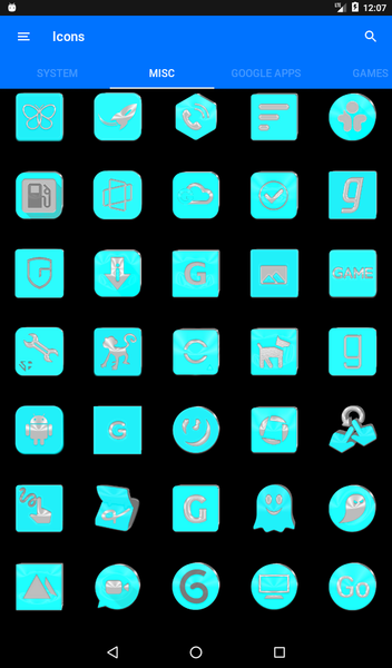 Bright Cyan Icon Pack - Image screenshot of android app