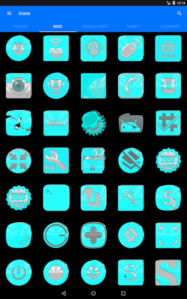 Bright Cyan Icon Pack - Image screenshot of android app