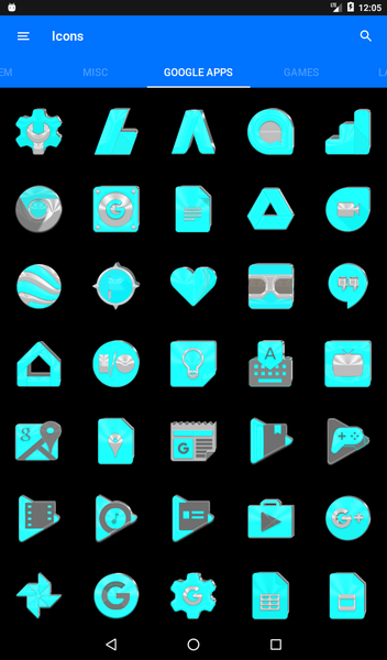Bright Cyan Icon Pack - Image screenshot of android app
