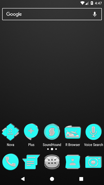 Bright Cyan Icon Pack - Image screenshot of android app