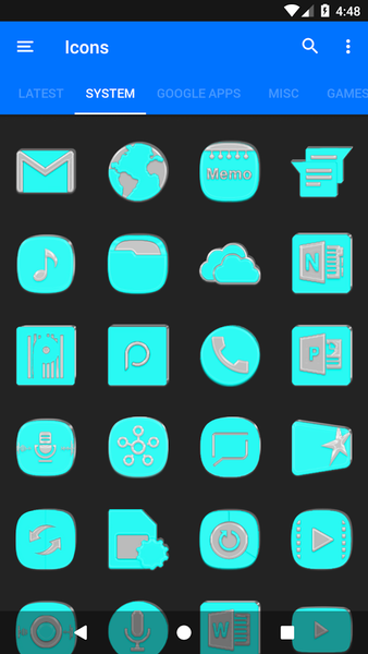 Bright Cyan Icon Pack - Image screenshot of android app