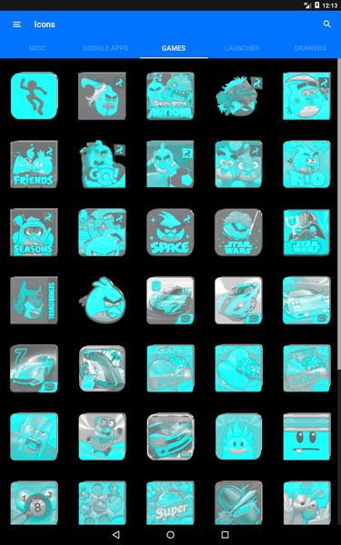 Bright Cyan Icon Pack - Image screenshot of android app