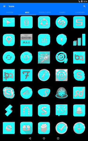 Bright Cyan Icon Pack - Image screenshot of android app