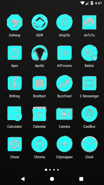 Bright Cyan Icon Pack - Image screenshot of android app