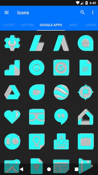 Bright Cyan Icon Pack - Image screenshot of android app
