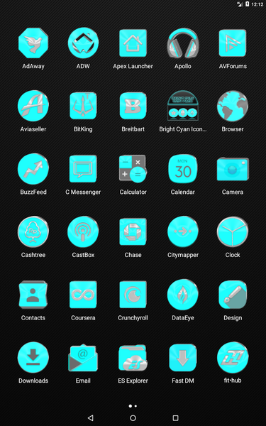 Bright Cyan Icon Pack - Image screenshot of android app