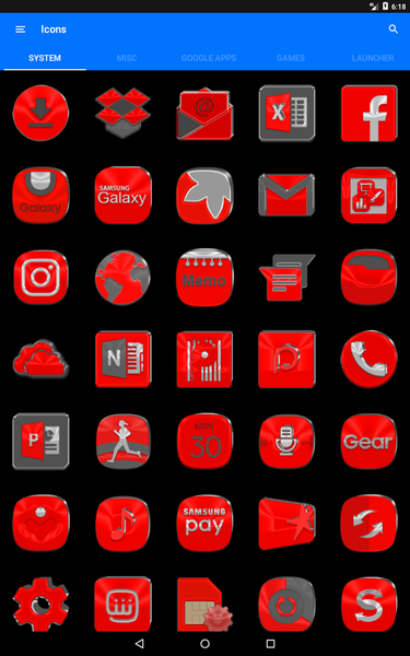 Bright Red Icon Pack - عکس برنامه موبایلی اندروید