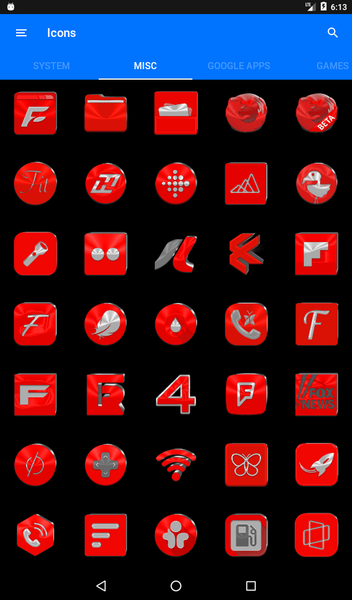 Bright Red Icon Pack - عکس برنامه موبایلی اندروید