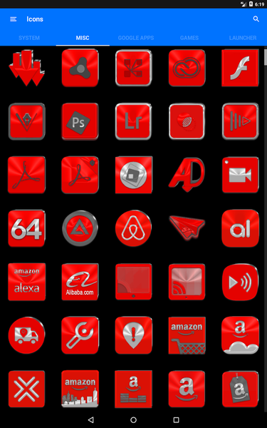 Bright Red Icon Pack - عکس برنامه موبایلی اندروید