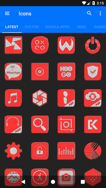 Bright Red Icon Pack - عکس برنامه موبایلی اندروید