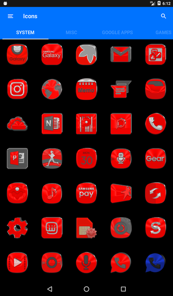 Bright Red Icon Pack - عکس برنامه موبایلی اندروید