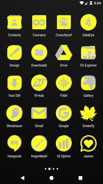 Bright Yellow Icon Pack - Image screenshot of android app