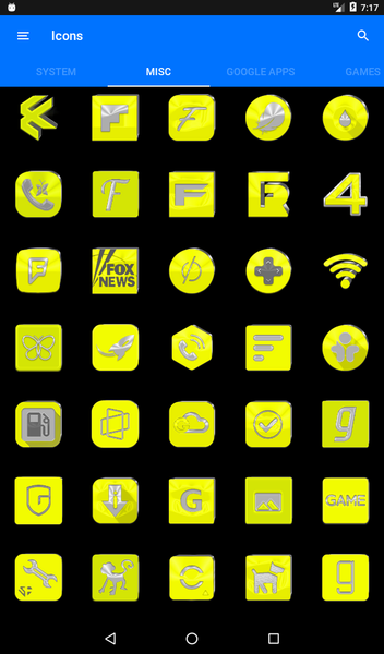 Bright Yellow Icon Pack - Image screenshot of android app