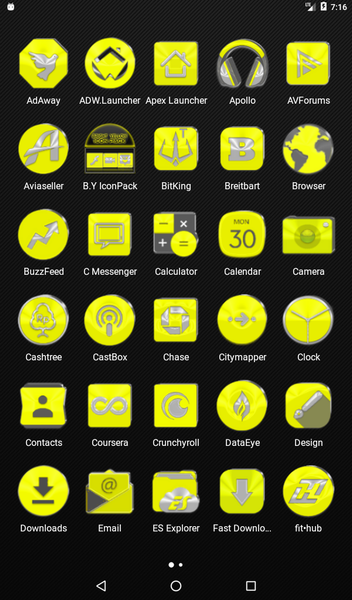Bright Yellow Icon Pack - Image screenshot of android app