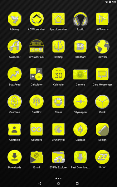 Bright Yellow Icon Pack - Image screenshot of android app