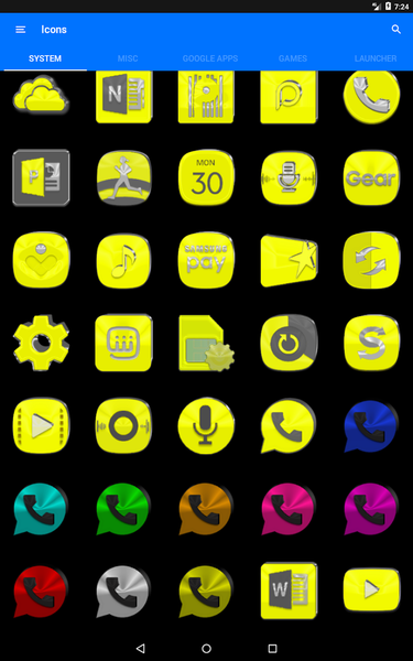 Bright Yellow Icon Pack - Image screenshot of android app