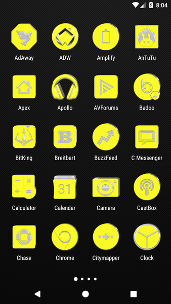 Bright Yellow Icon Pack - Image screenshot of android app