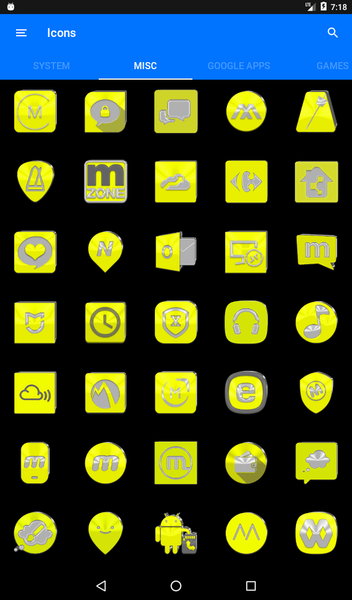 Bright Yellow Icon Pack - Image screenshot of android app