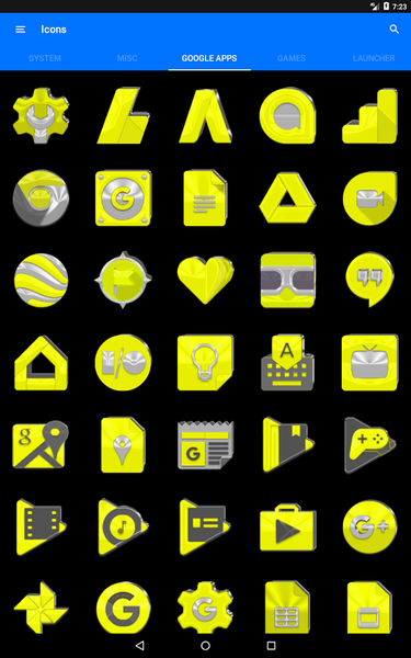 Bright Yellow Icon Pack - Image screenshot of android app