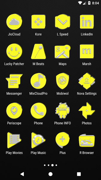 Bright Yellow Icon Pack - Image screenshot of android app
