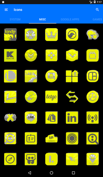 Bright Yellow Icon Pack - Image screenshot of android app