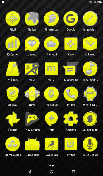 Bright Yellow Icon Pack - Image screenshot of android app