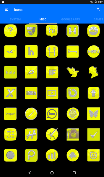 Bright Yellow Icon Pack - Image screenshot of android app