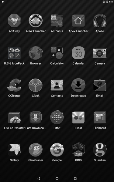 Black, Silver & Grey Icon Pack - Image screenshot of android app