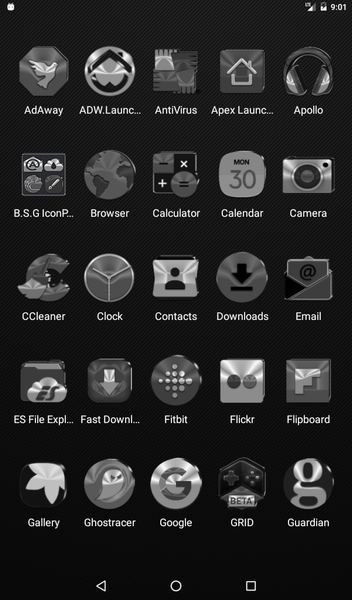 Black, Silver & Grey Icon Pack - Image screenshot of android app