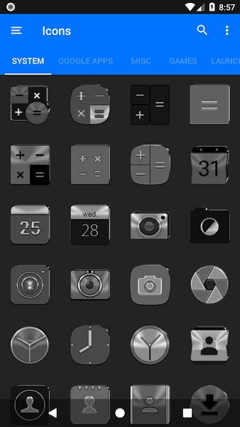 Black, Silver & Grey Icon Pack - Image screenshot of android app