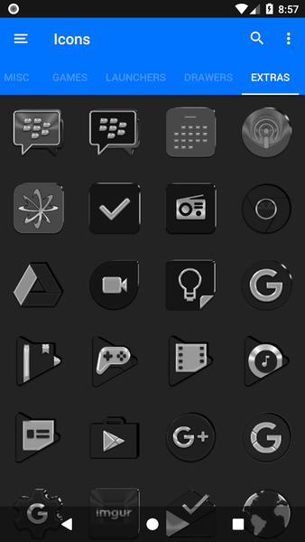 Black, Silver & Grey Icon Pack - Image screenshot of android app