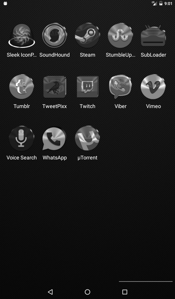 Black, Silver & Grey Icon Pack - Image screenshot of android app
