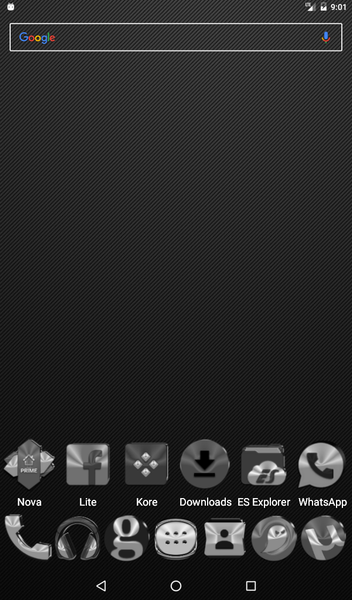 Black, Silver & Grey Icon Pack - Image screenshot of android app